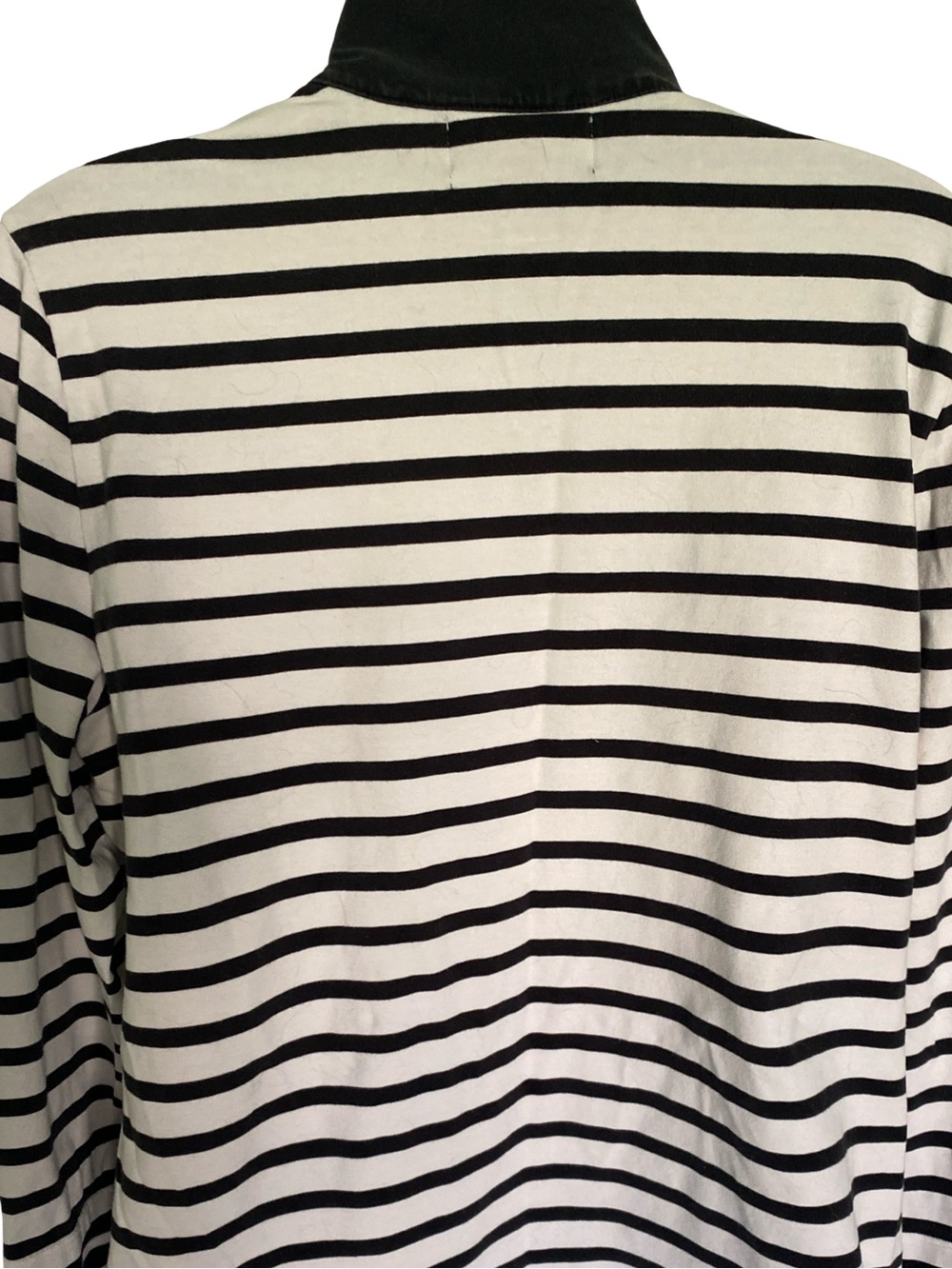 Ralph Lauren Black & White Striped Half-Zip Long Sleeve Top-XL - Picture 5 of 5